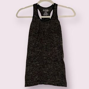 Intimately Free People Black and Gold Metallic Racerback Tank Top